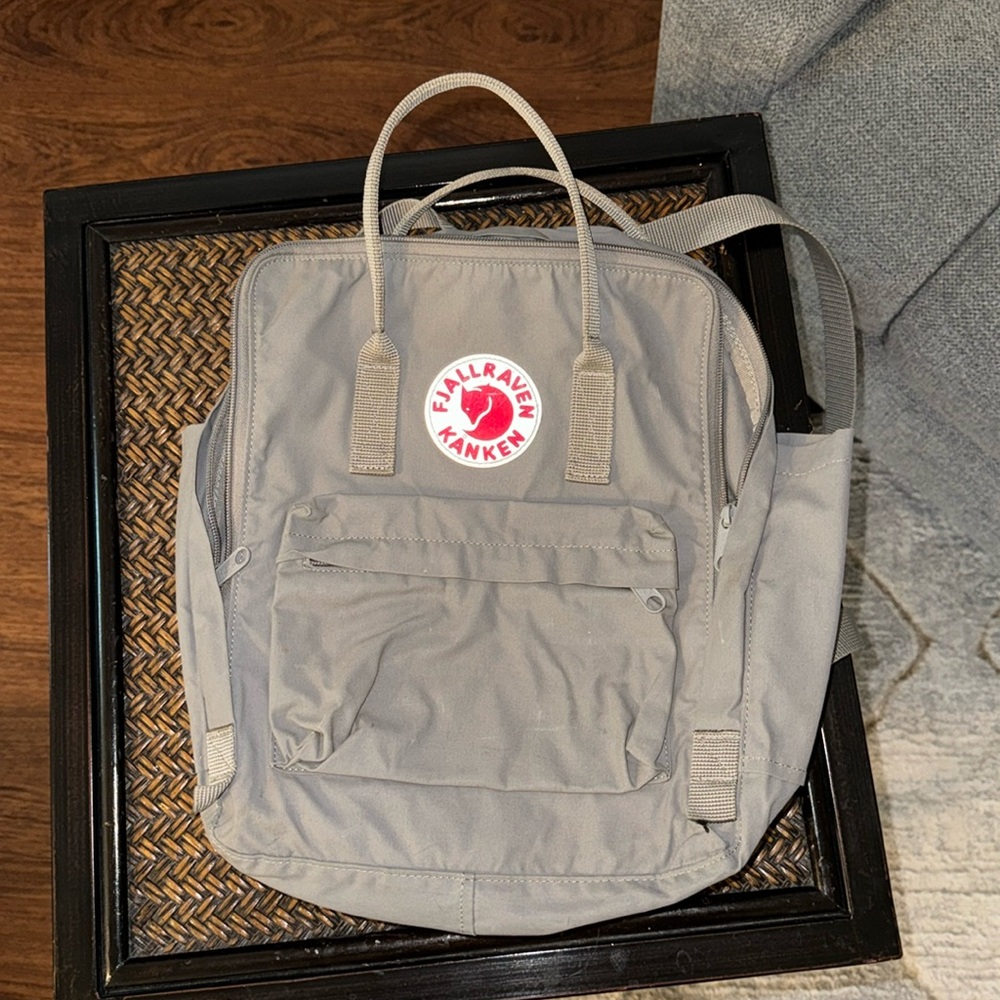 Light grey Fjallraven Kanken 15 inch laptop backpack